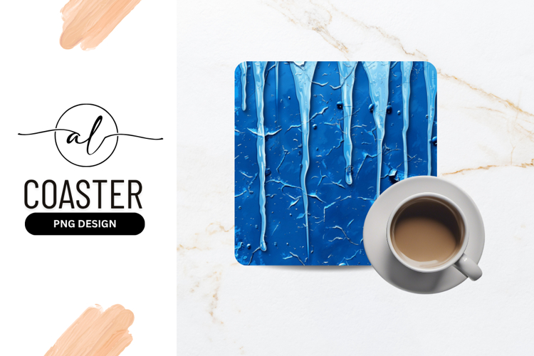 Abstract Blue Texture With Light Blue Drips