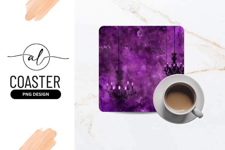Purple Textured Background With Chandeliers