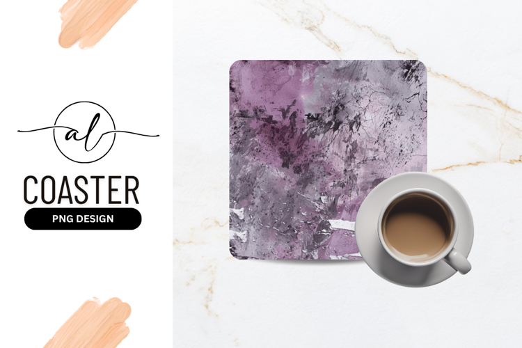 Purple Abstract Texture Square Coaster Background