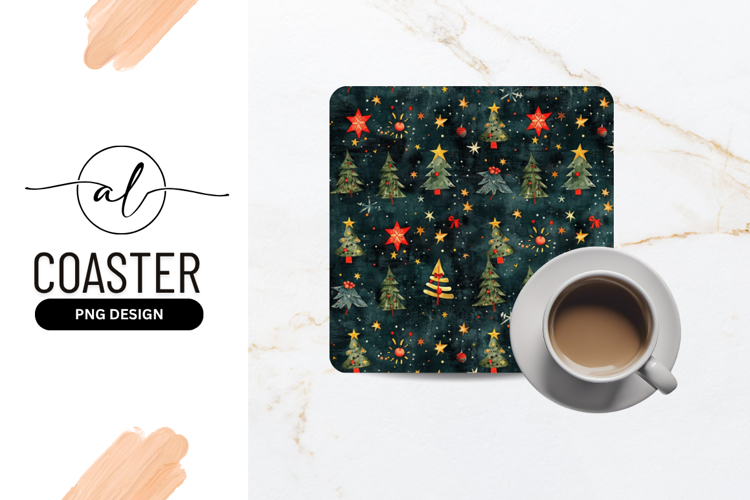 Whimsical Christmas Tree And Starry Pattern Texture