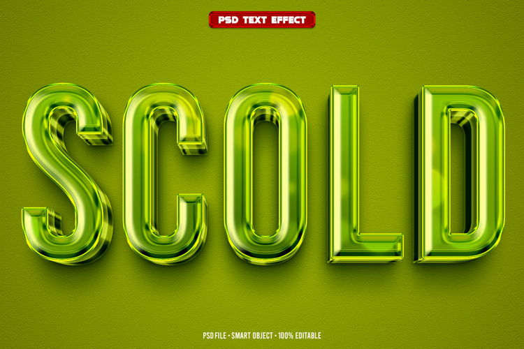 Scold 3D editable text effect