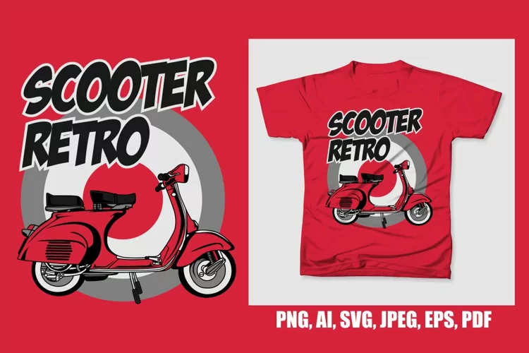 SCOOTER RETRO RED COLOR