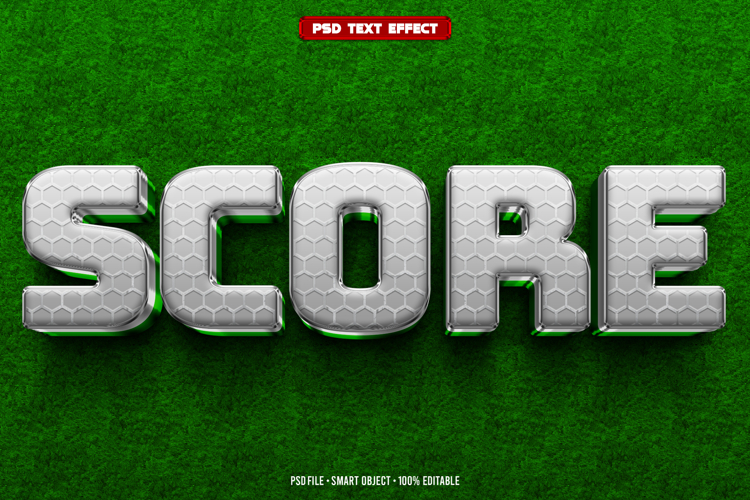 Score 3D editable text effect