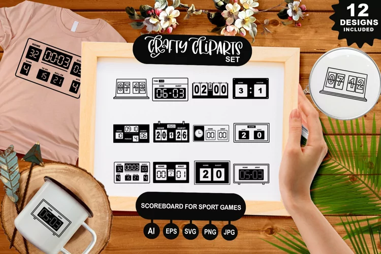 Scoreboard For Sport Games Clipart Set