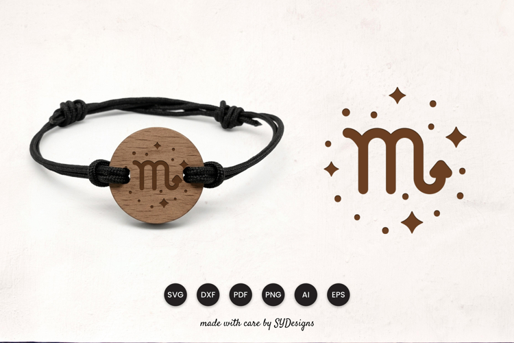 Scorpio Bracelet Laser Cut SVG - Wooden Zodiac Laser Cut