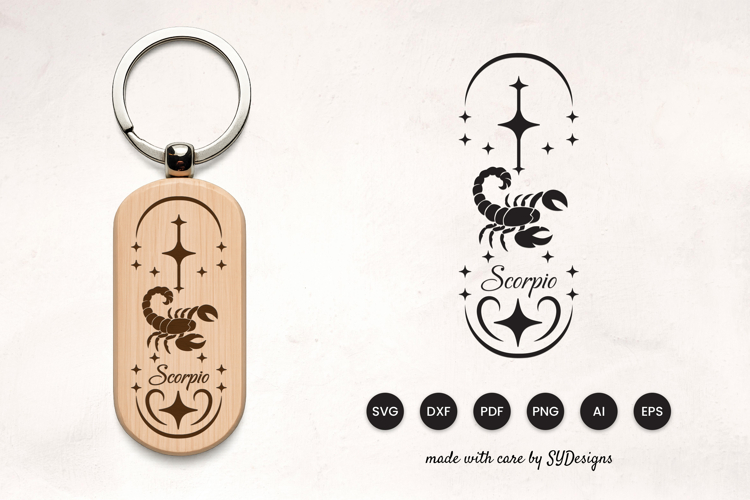 Scorpio Keychain Laser Cut SVG- Zodiac Laser Cut