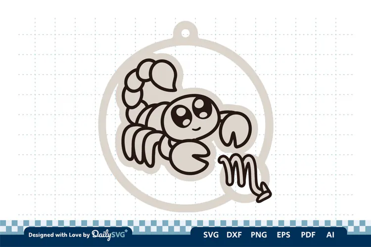 Cute Zodiac Keychain SVG | Scorpio Astrology Design