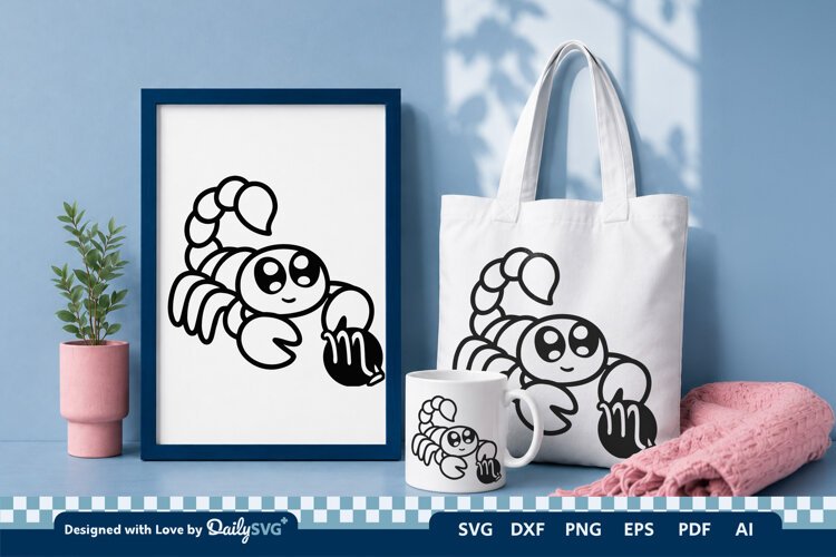 Cute Zodiac Sign SVG | Kawaii Astrology Design example image 1