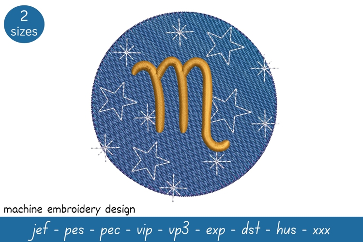 Scorpio Embroidery Design - Astrological Pattern