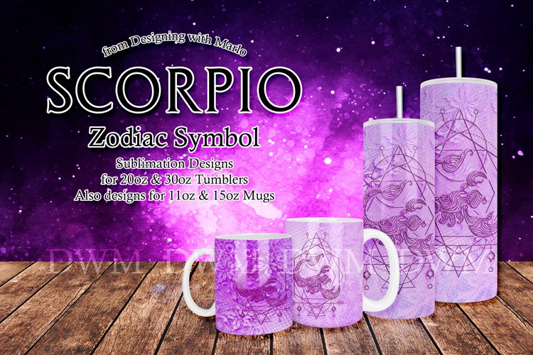 Scorpio - Zodiac Sign Iridescent Drinkware Wraps example image 1