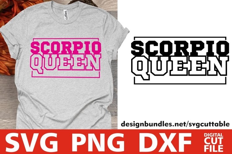 Scorpio Queen svg, Black Girl svg, Birthday, Zodiac Sign svg example image 1