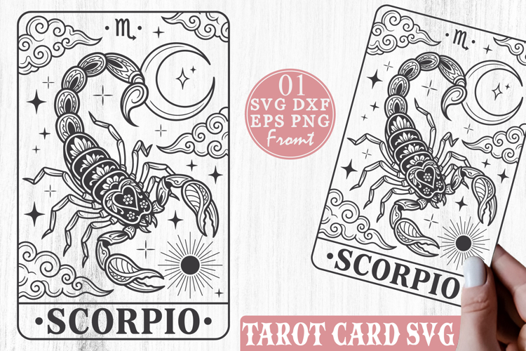 Scorpio Tarot Card SVG, Zodiac Sign Horoscope PNG