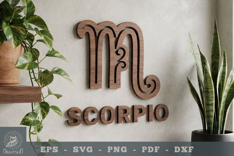 Scorpio Zodiac Lasercut Wall Decor example image 1