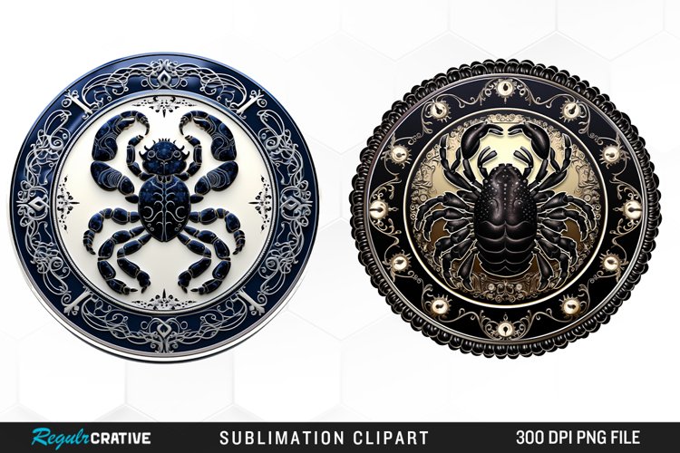 Watercolor Scorpio Zodiac Sign Clipart