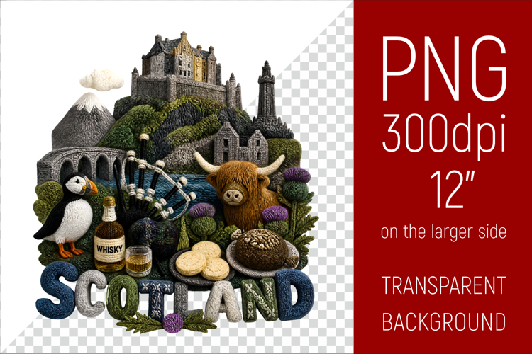 Scotland Travel Landmark | National Culture Illustratio