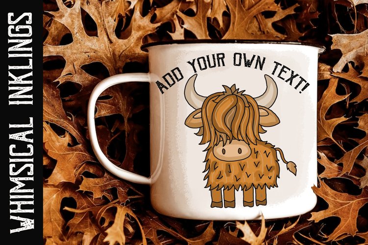 Scottish Highland-Cute Cow Sublimation Clipart