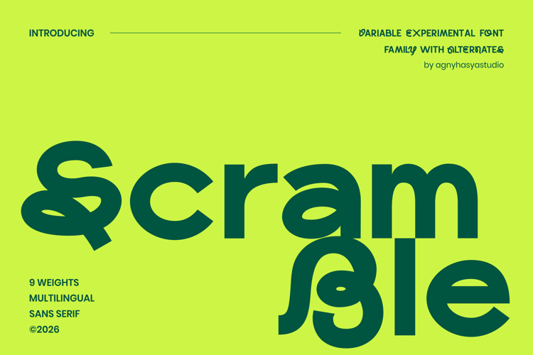 Scramble - Variable Experimental Sans Serif Font Family