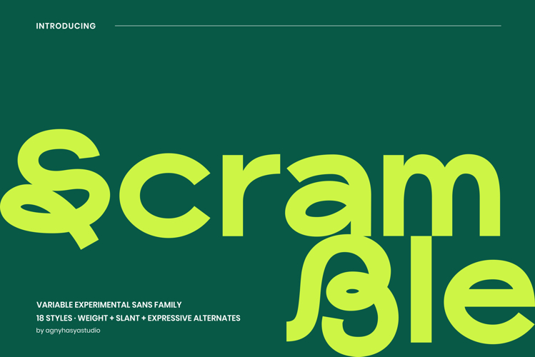 Scramble - Variable Experimental Sans Serif Font Family