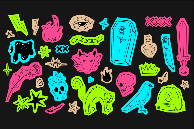 Scrapbook Punk Stickers