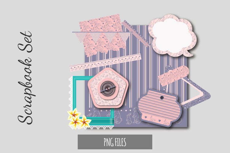 Purple Stripes Seamless Pattern - Journaling Set