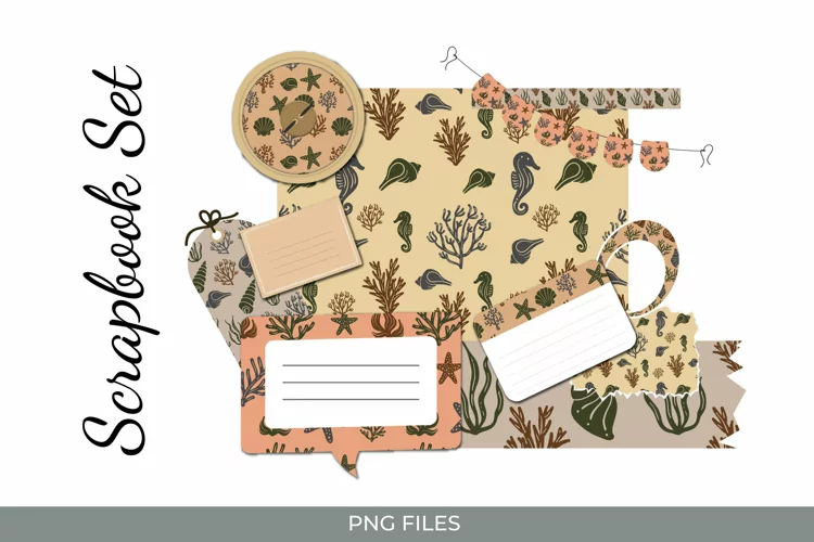 Coral Reef |Seahorse Scrapbooking Set