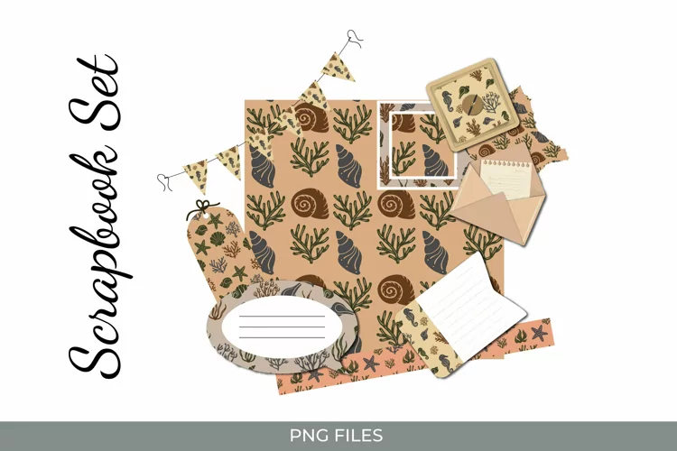 Coral Reef |Shells Scrapbooking Set