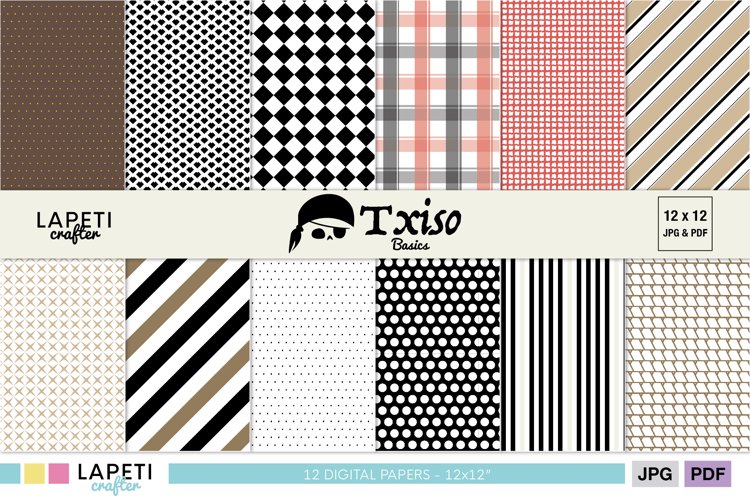 Basics Digital scrapbooking papers | 12x12 inches example image 1