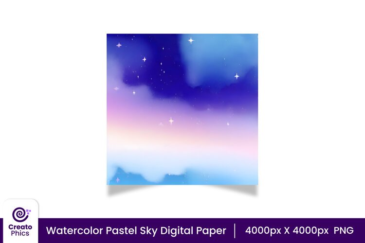 scrapbooking-printables-digital paper-wrapping paper-watercolor digital paper-watercolor sky