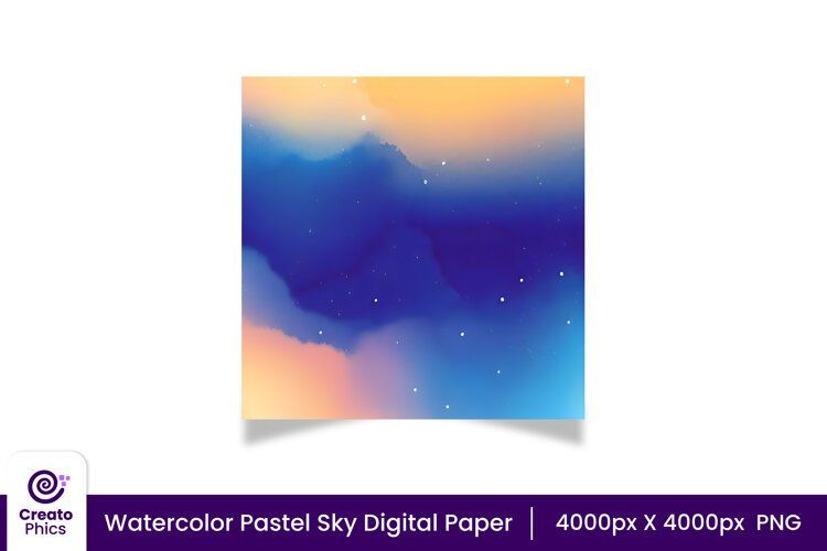 scrapbooking-printables-digital paper-wrapping paper-watercolor digital paper-watercolor sky