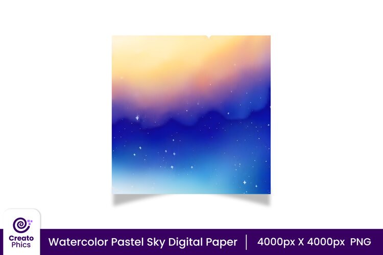 scrapbooking-printables-digital paper-wrapping paper-watercolor digital paper-watercolor sky