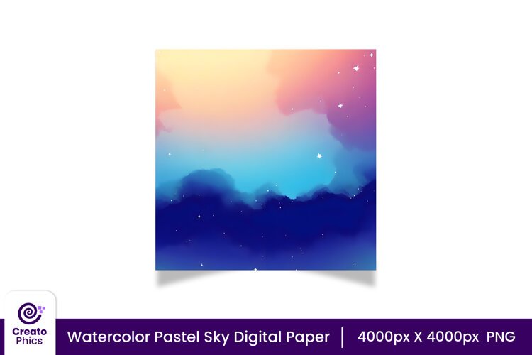 scrapbooking-printables-digital paper-wrapping paper-watercolor digital paper-watercolor sky