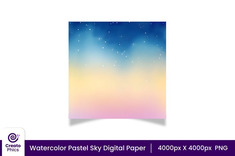 scrapbooking-printables-digital paper-wrapping paper-watercolor digital paper-watercolor sky