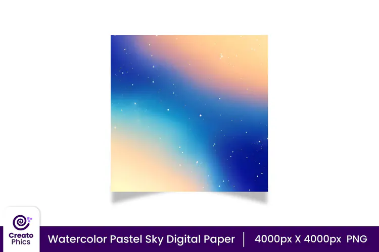 Pastel sky digital paper | Watercolor background design
