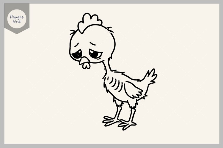 Scrawny Chicken SVG, Funny Skinny Chicken SVG, Sad Chicken example image 1
