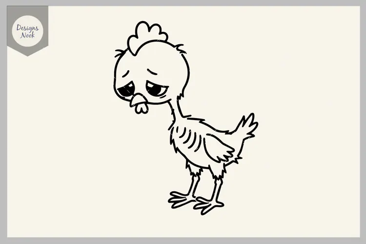 Scrawny Chicken SVG, Funny Skinny Chicken SVG, Sad Chicken
