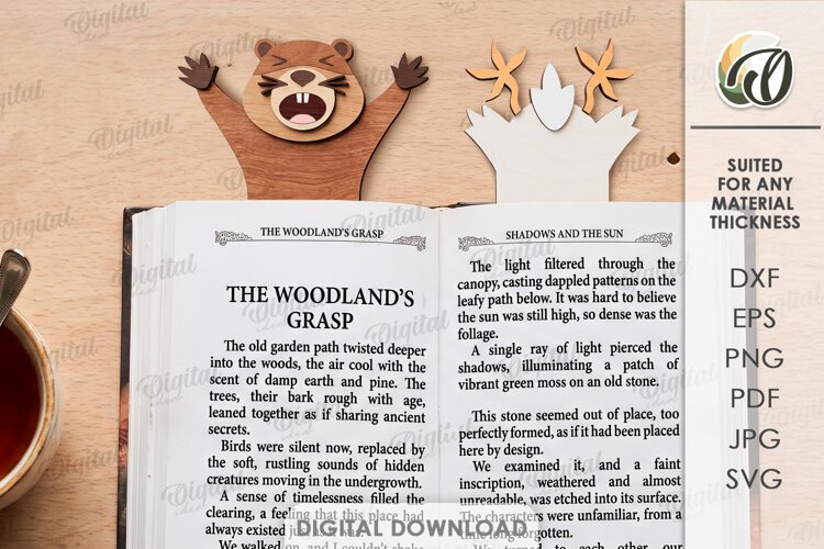Funny Animals Bookmark Laser Cut. Page Holder SVG example image 1