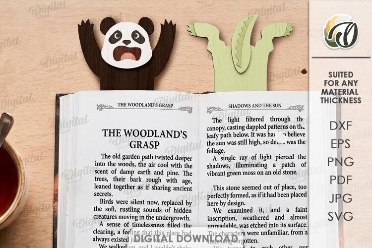 Funny Animals Bookmark Laser Cut. Page Holder SVG example image 1