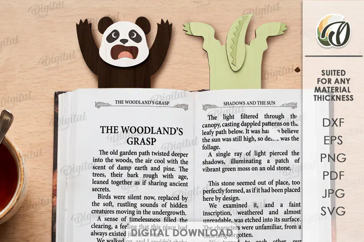 Funny Animals Bookmark Laser Cut. Page Holder SVG