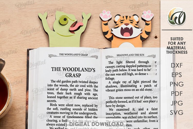 Funny Animals Bookmark Laser Cut. Page Holder SVG example image 1