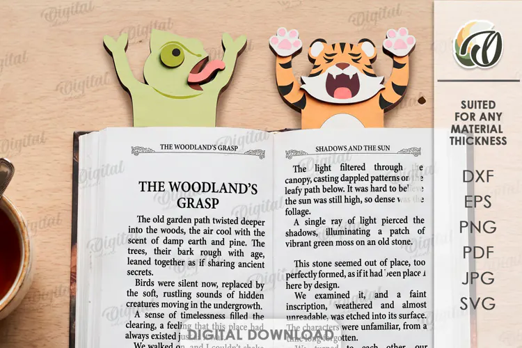 Funny Animals Bookmark Laser Cut. Page Holder SVG