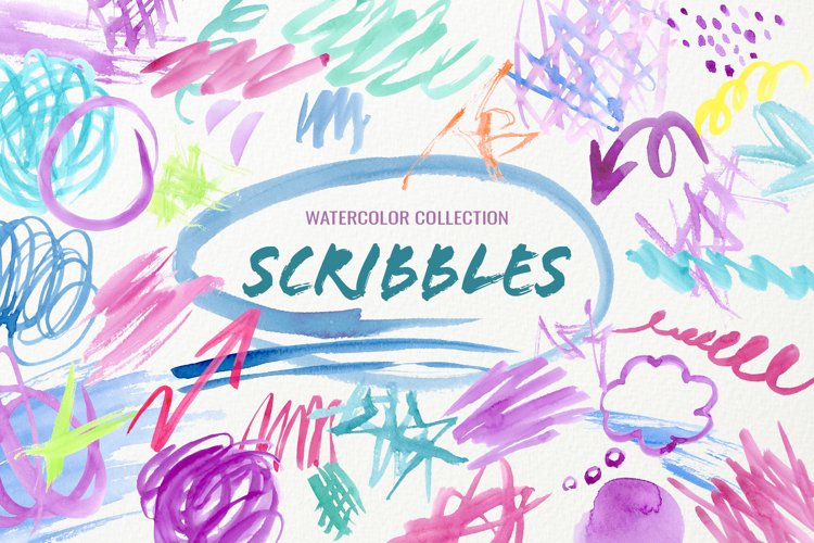 Watercolor Scribbles and Doodles