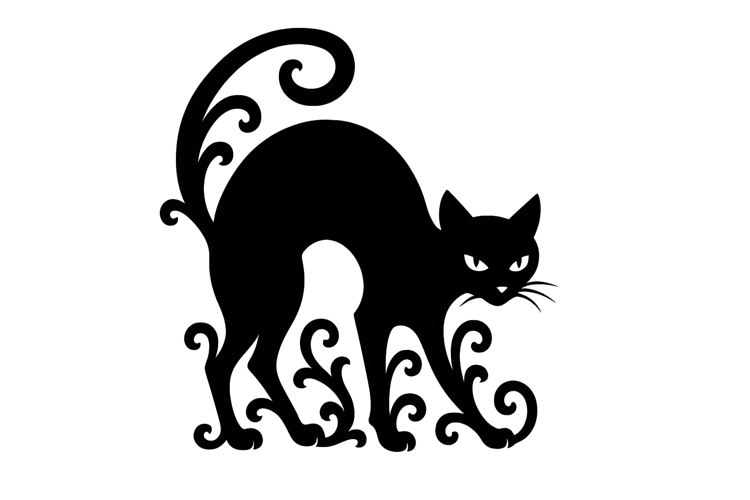 Halloween gothic black cat silhouette PNG