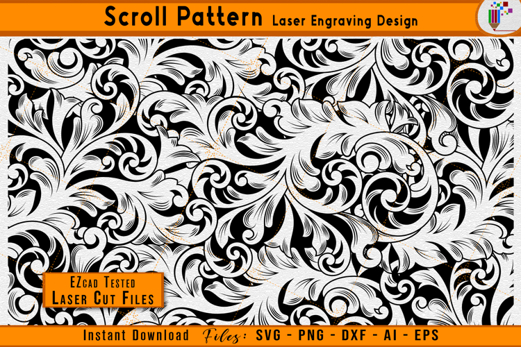 Scrollwork Pattern Firearms Laser Engraving Design Files
