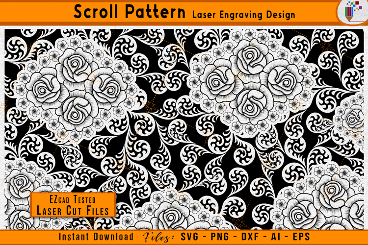 Custom Scrollwork Pattern Laser Engraving Firearms Vector