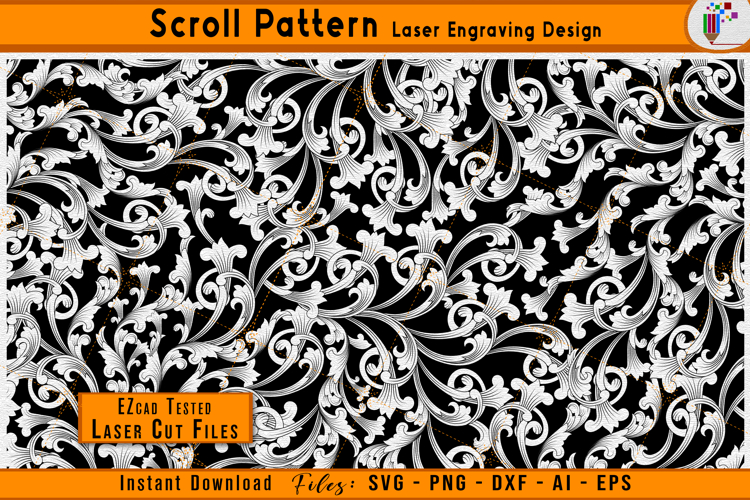 Scrollwork Filigree Pattern Firearms Laser Engraving Design