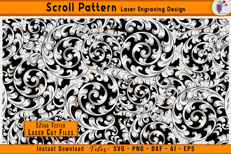 Scroll Pattern Firearms / Gun Laser Engraving Vector Files