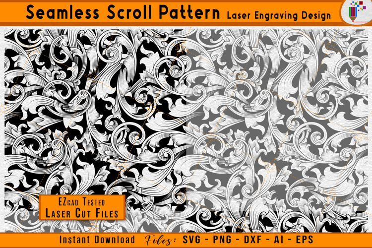 Seamless Scrollwork Pattern Laser & CNC Engraving Files