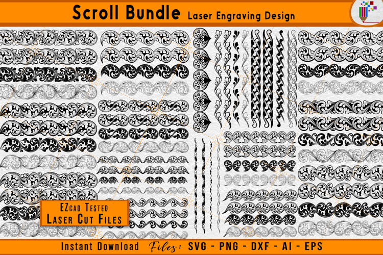 Scrollwork Bundle Firearms Laser Engraving Design Files