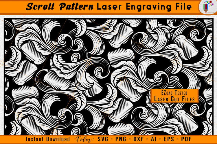 Scroll Pattern Laser Engraving File | Scrollwork SVG Design