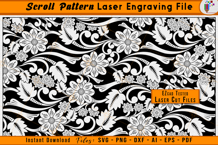 Scroll Pattern Laser Engraving File Scrollwork Vector SVG